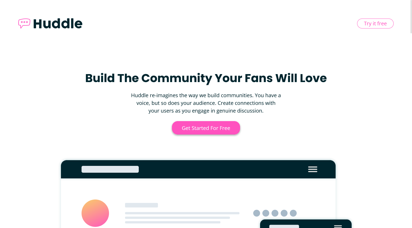 Huddle-landing-page-with-curved-sections