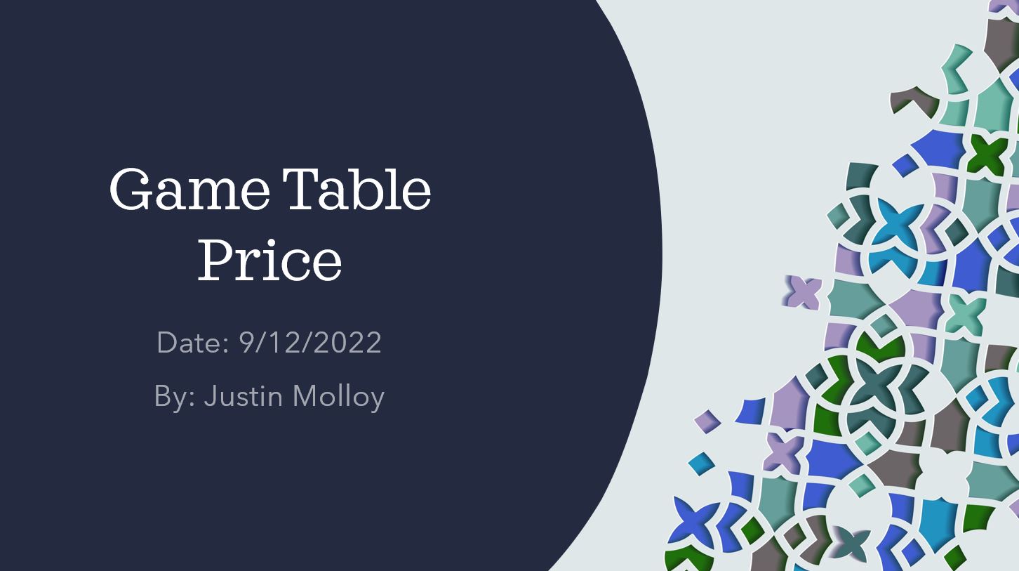 GitHub Justintimeforcode/KickstarterGameTablePrice What price