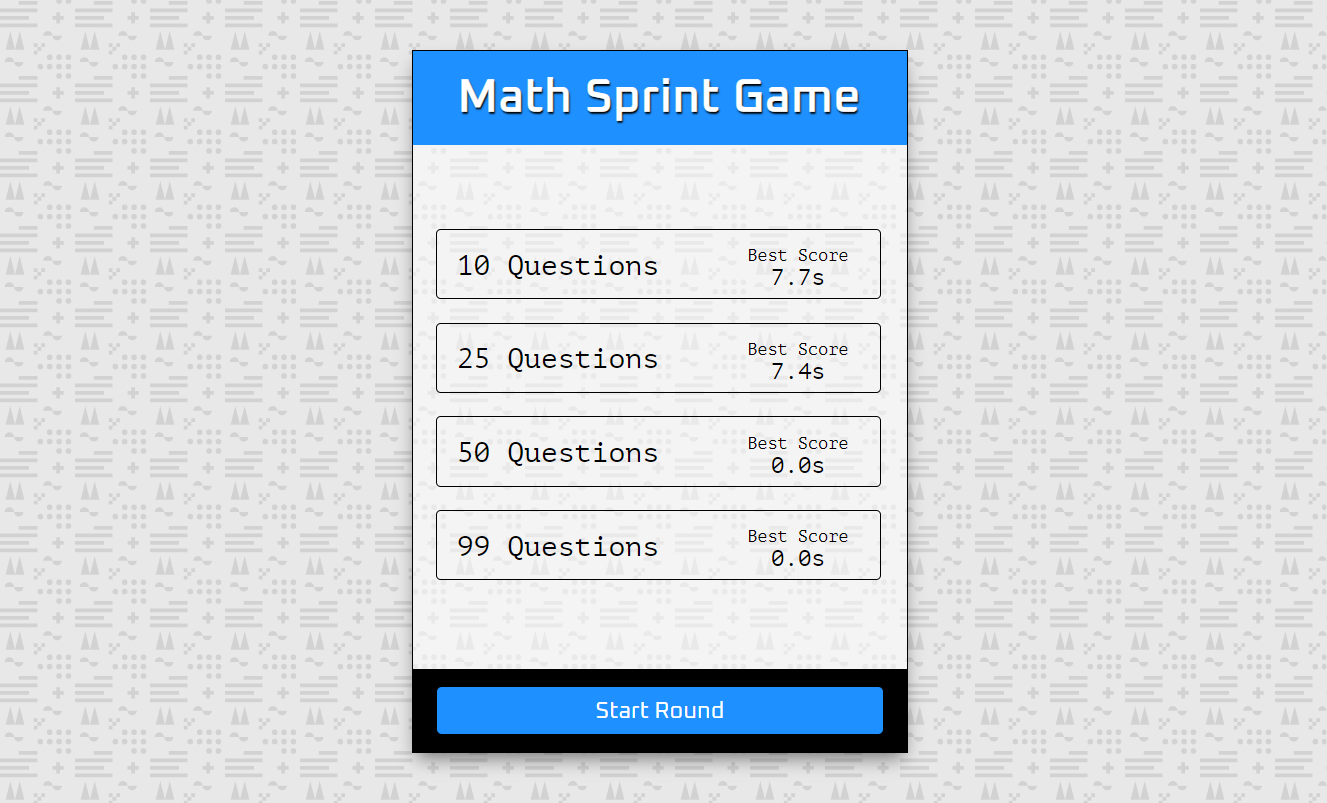 GitHub - stealthman1/math-sprint-game: Math Sprint Game (SetInterval ...