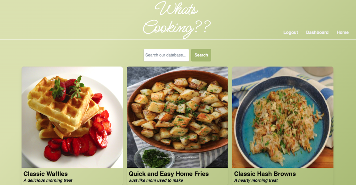 GitHub - JenniferByrnes/whats-cooking: A personal cookbook created as ...