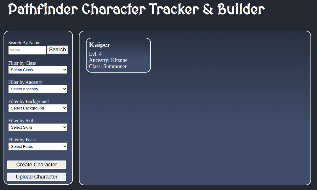 GitHub - CotyJ/MVP: A small app for keeping track of player characters