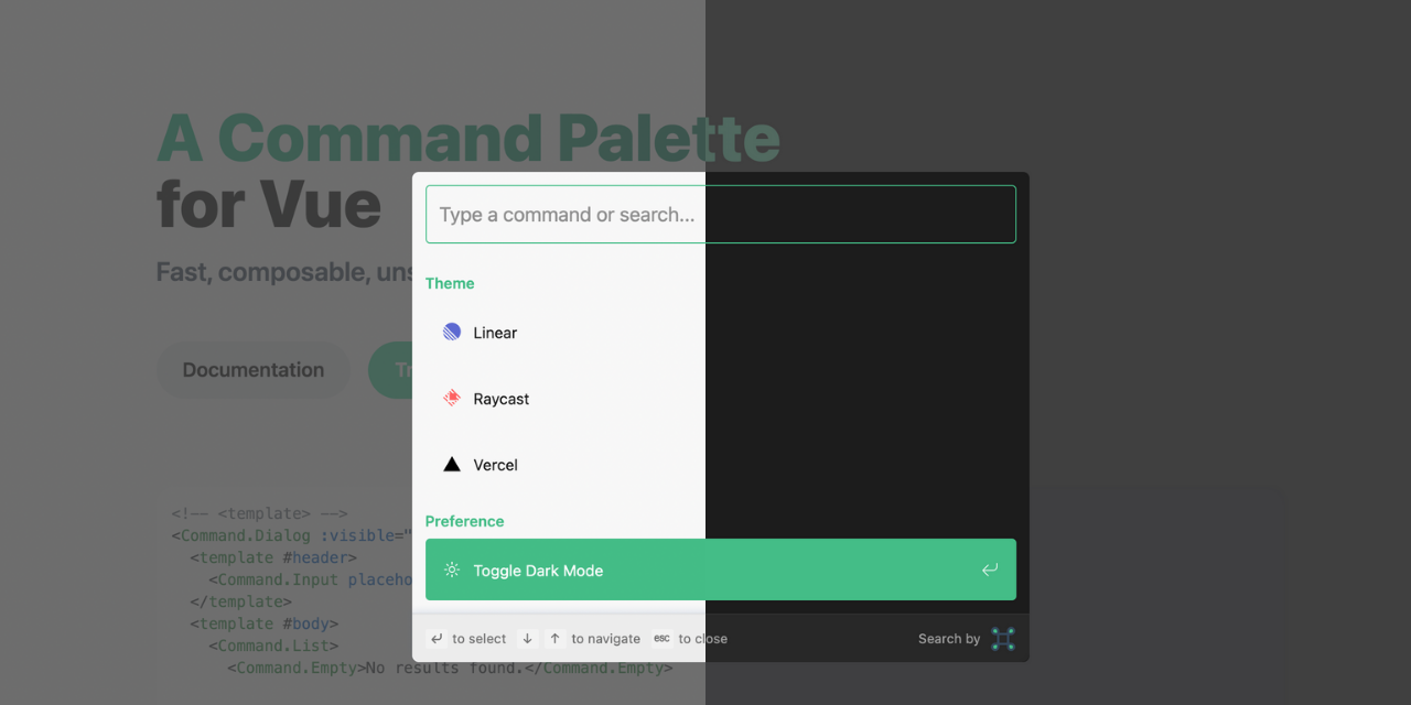 vue-command-palette