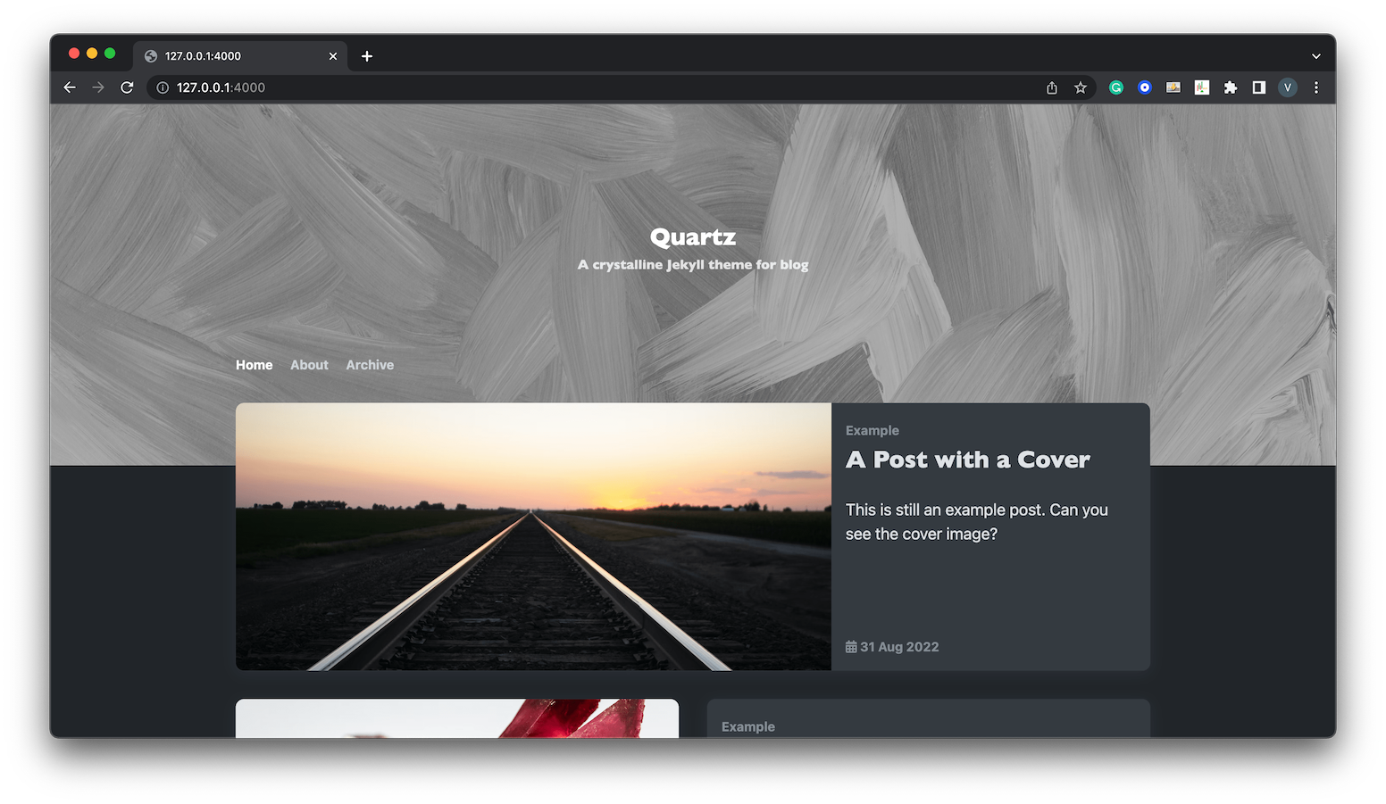 GitHub Vfvong jekyll theme quartz A Crystalline Jekyll Theme For Blog