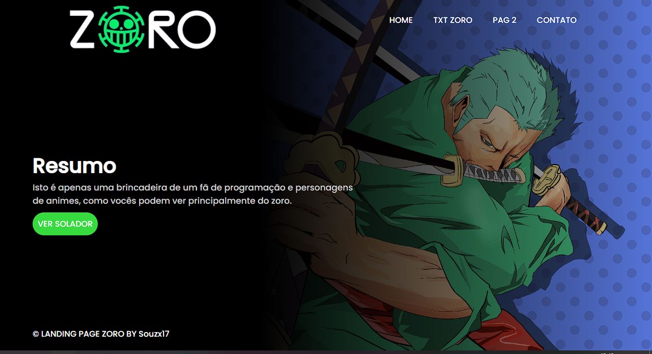 GitHub - souzx17/landing-page-anime-zoro: Culpa do tédio