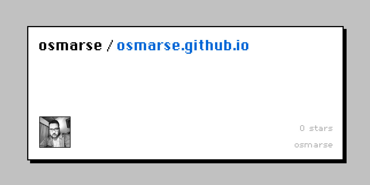 GitHub - osmarse/osmarse.github.io