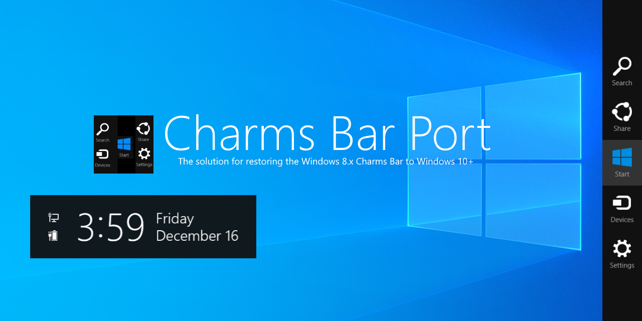 GitHub - Icepenguins101/charms-bar-port: The brand new solution for  bringing back the Windows  Charms bar to Windows 10 and Windows 11