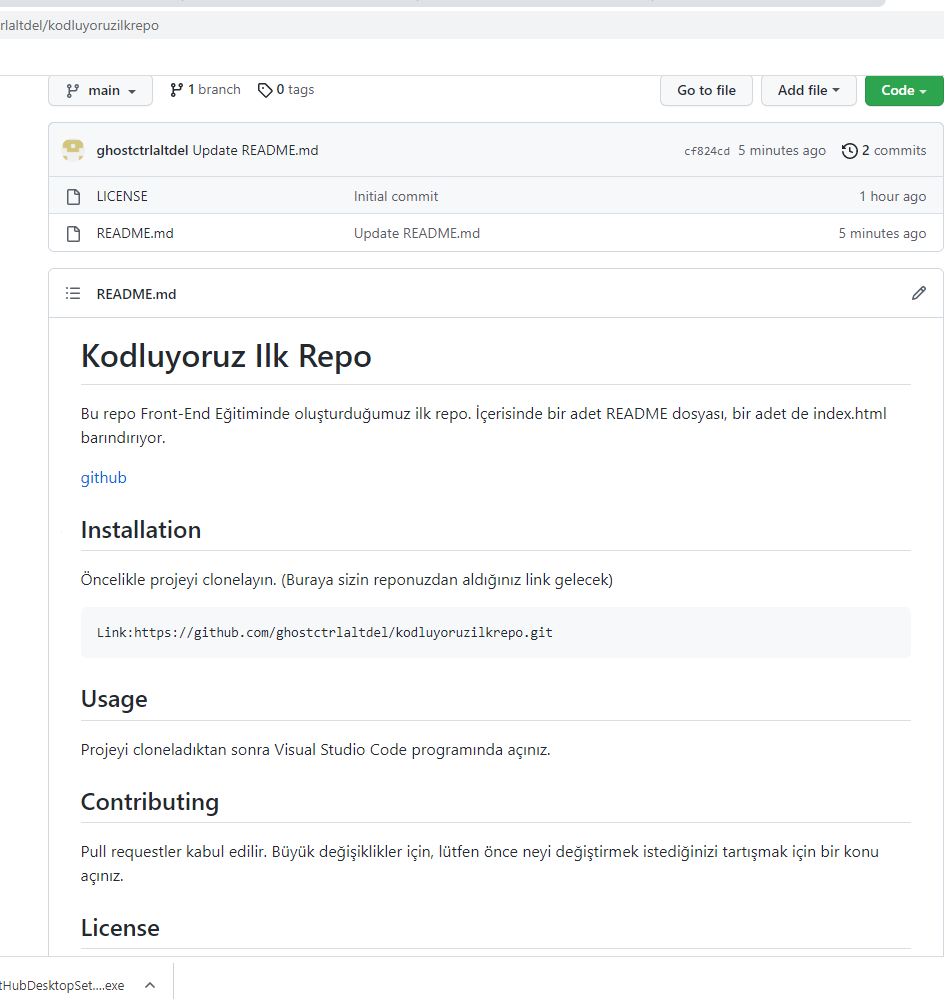 GitHub - ghostctrlaltdel/kodluyoruzilkrepo: Kodluyoruz Eğitimi ...