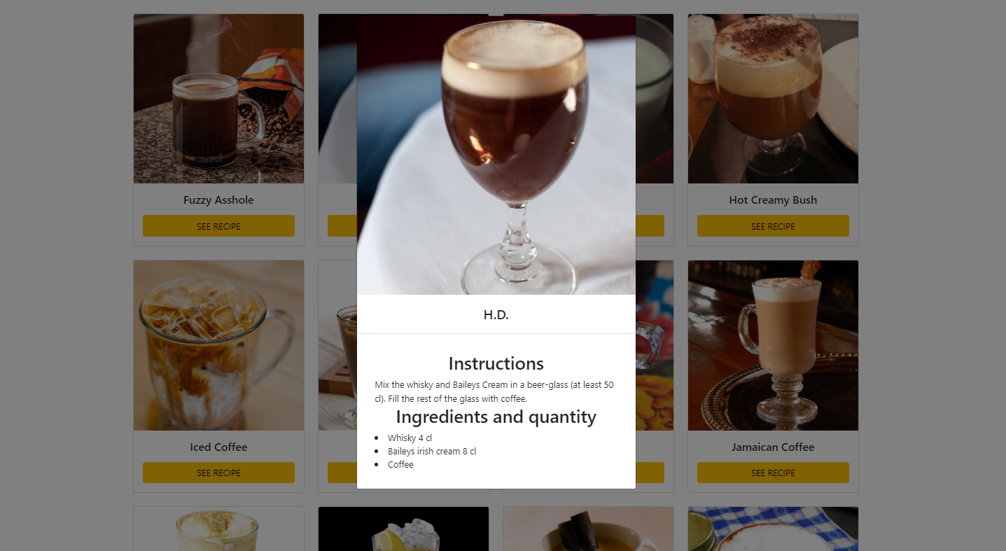 GitHub Find recipes for drinks or cocktails , results can be