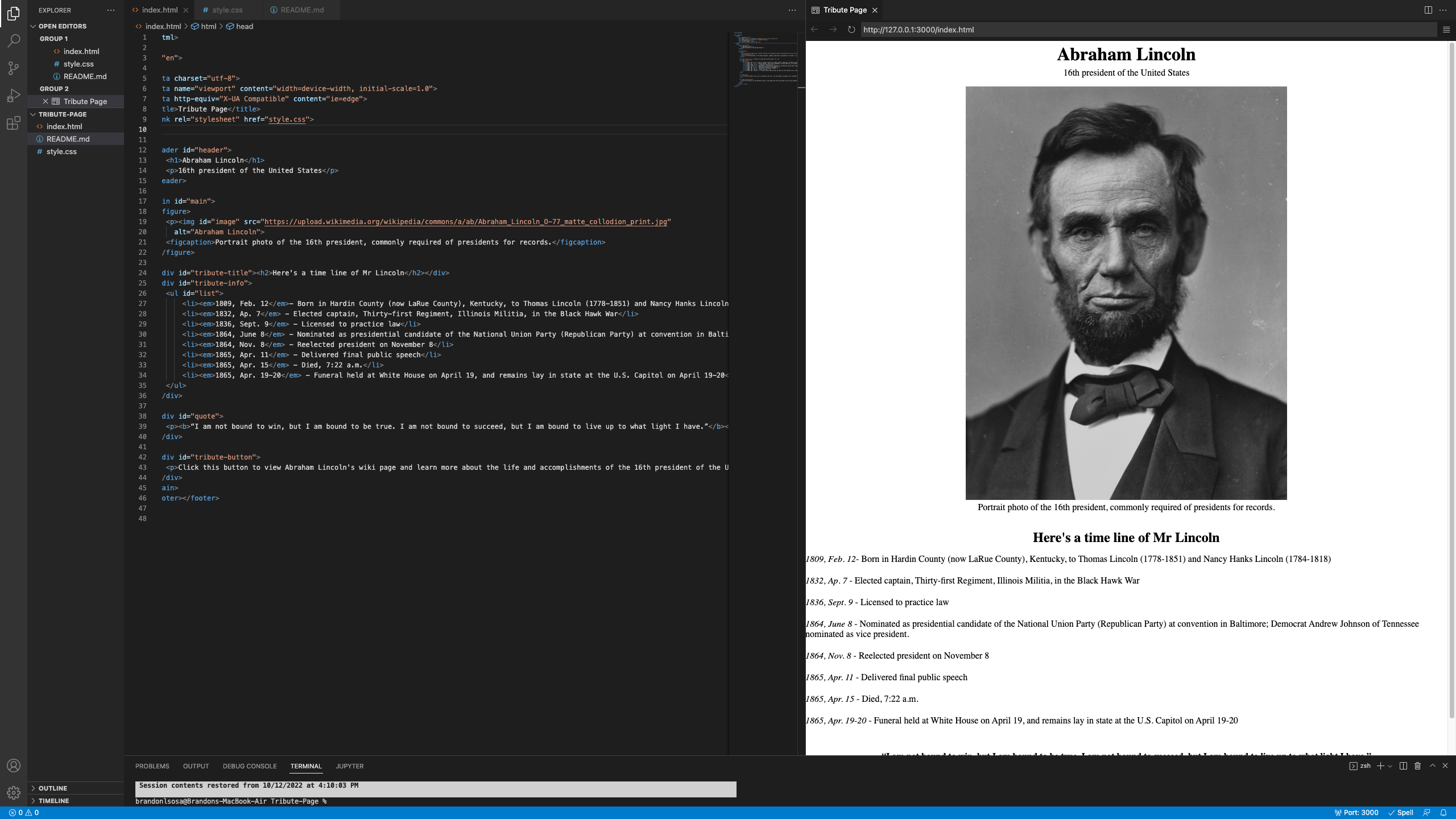 GitHub - brandonlsosa/Tribute-Page: A tribute website on the life of ...