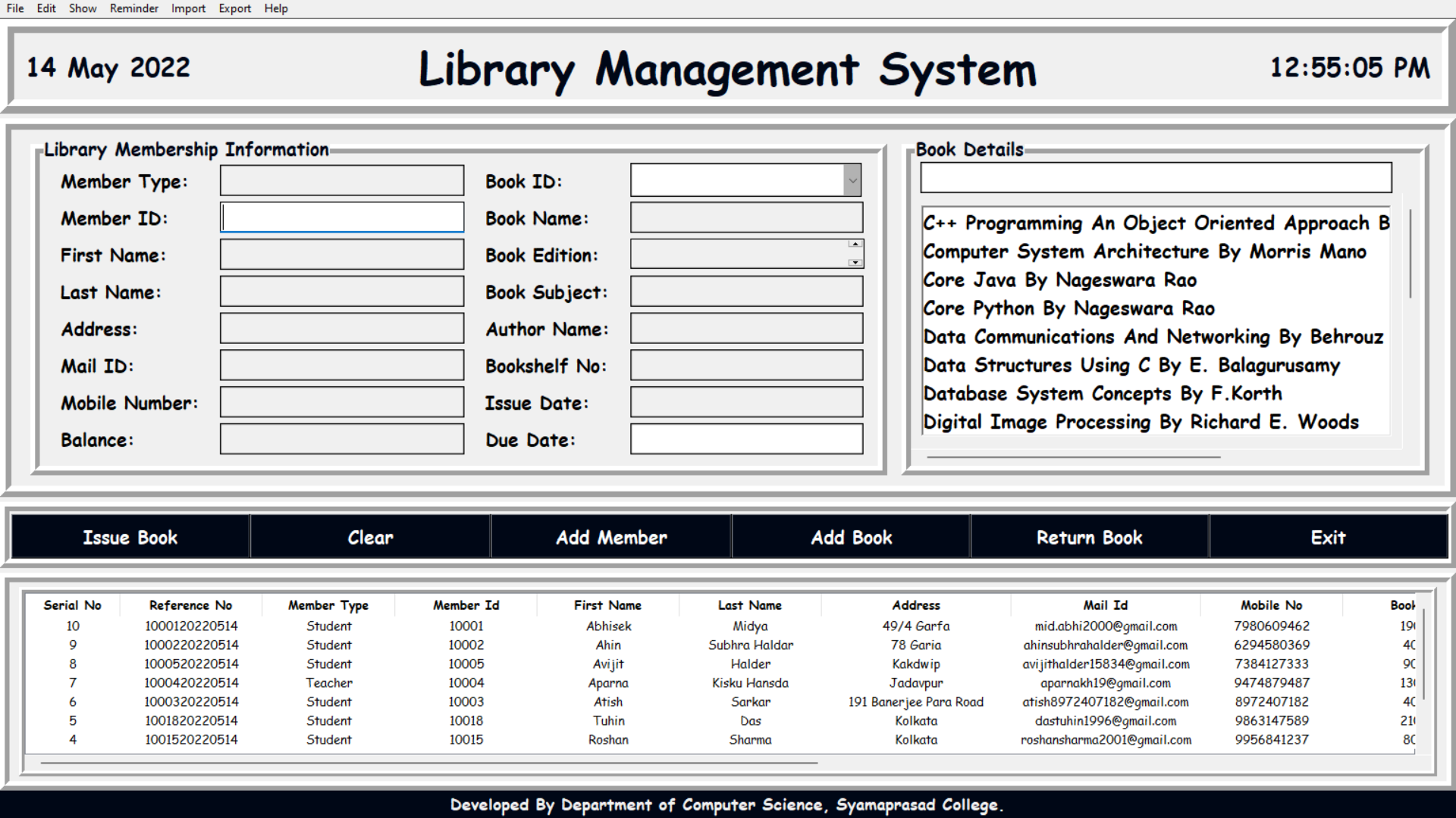 GitHub - iamAbhisekMidya/Library-Management-System: My final year ...
