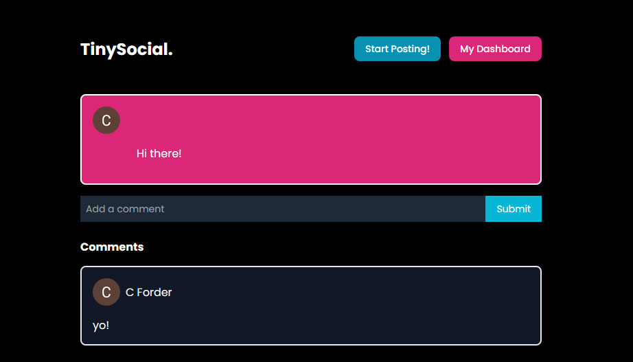 GitHub - Mr-Forder/TinySocial: A mini social media app created in ...