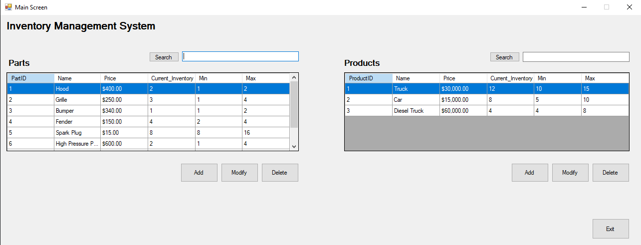 Github Micah Senn Automotive Inventory System