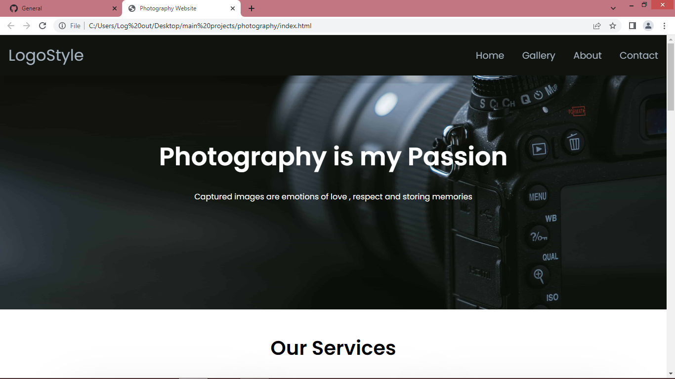 GitHub - Nibedita9/Simple-photography-Website: Easy simple website ...