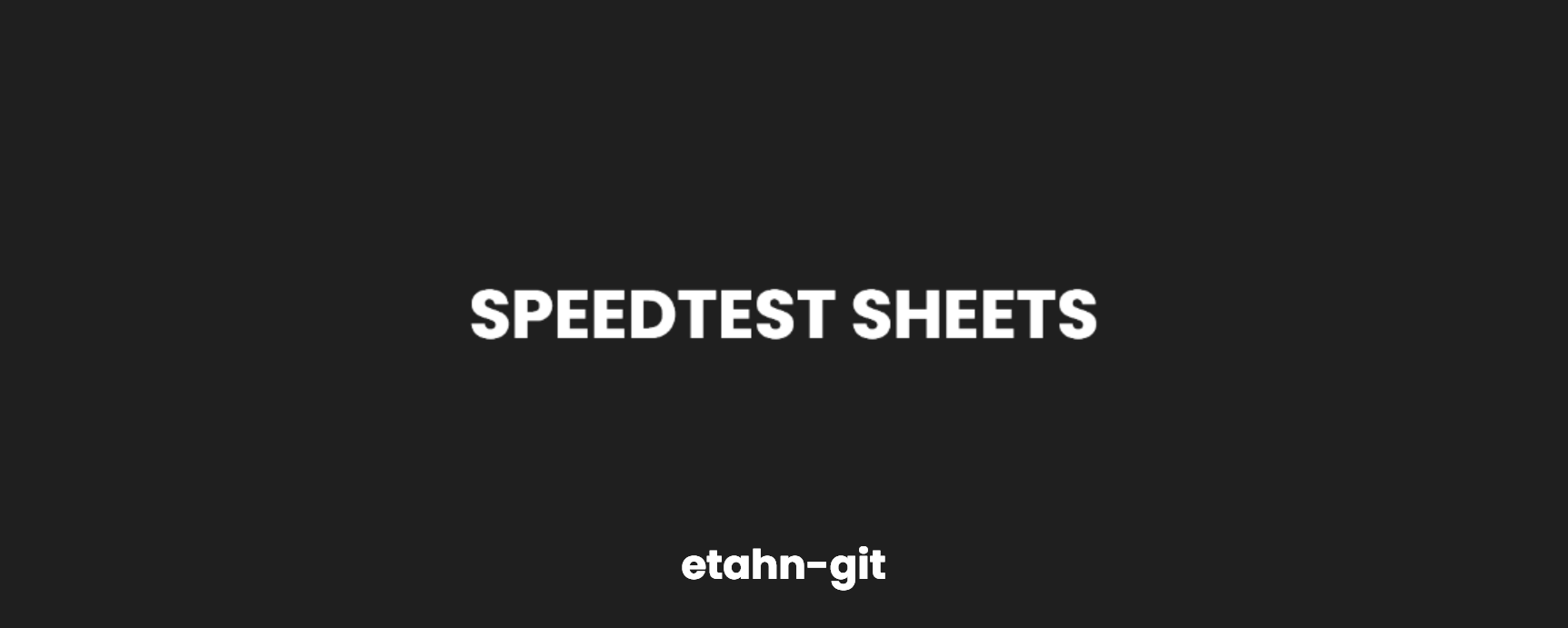 SPEEDTEST-SHEETS