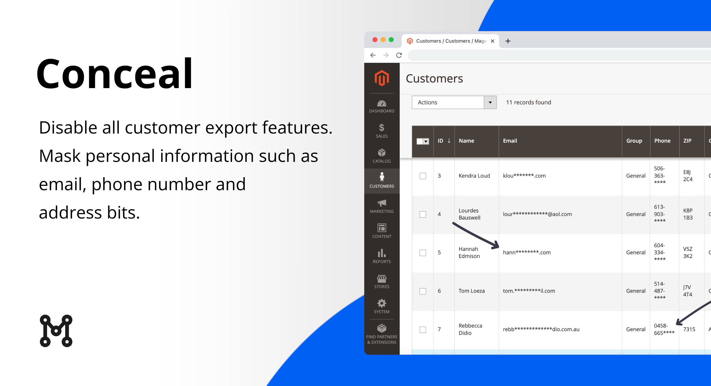Github magenizr magenizr conceal disable all customer export