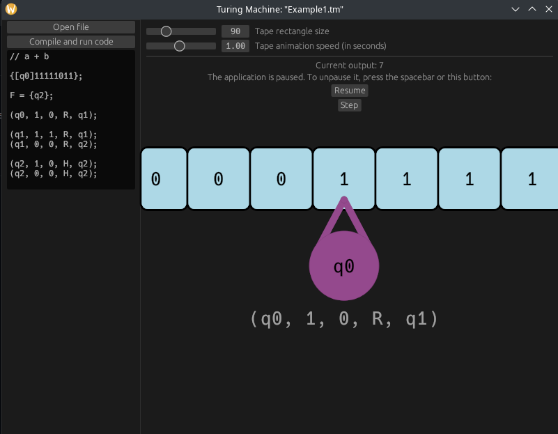 Animation of Turing Machine for anbncn 