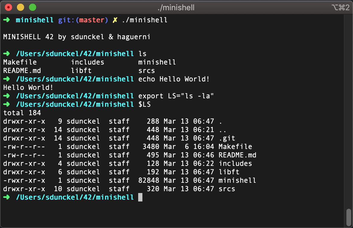GitHub - sonnygalyeon/minishell: This project imitates real Shell...