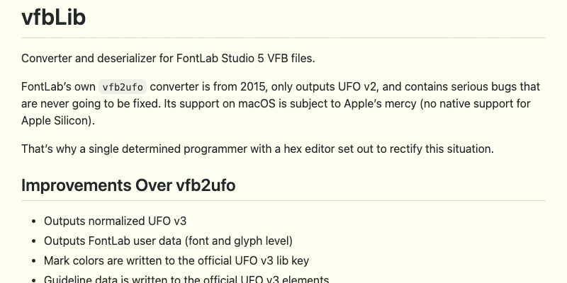 GitHub - LucasFonts/vfbLib