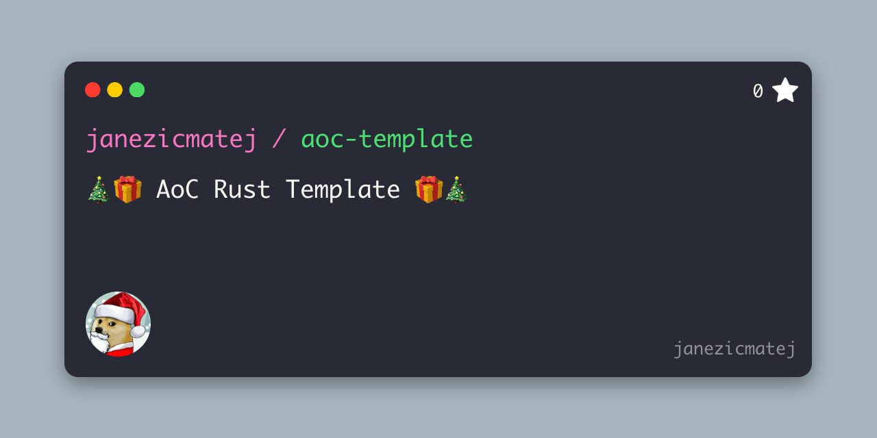 Github janezicmatej aoc template advent of code rust template