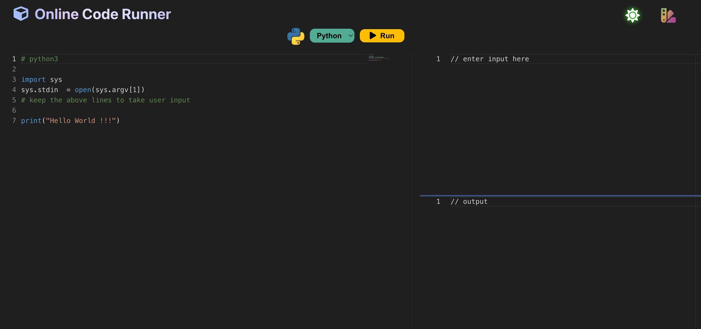 Online C++ IDE with program output