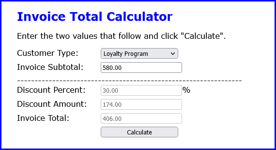 GitHub - KelvinLeeksII/Invoice-Discount-Calculator: A web app that ...