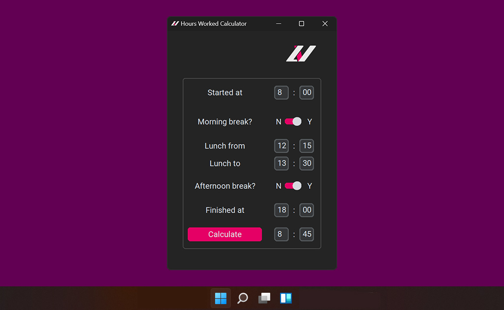 Github l k s v hours worked calculator a tool to help you calculate