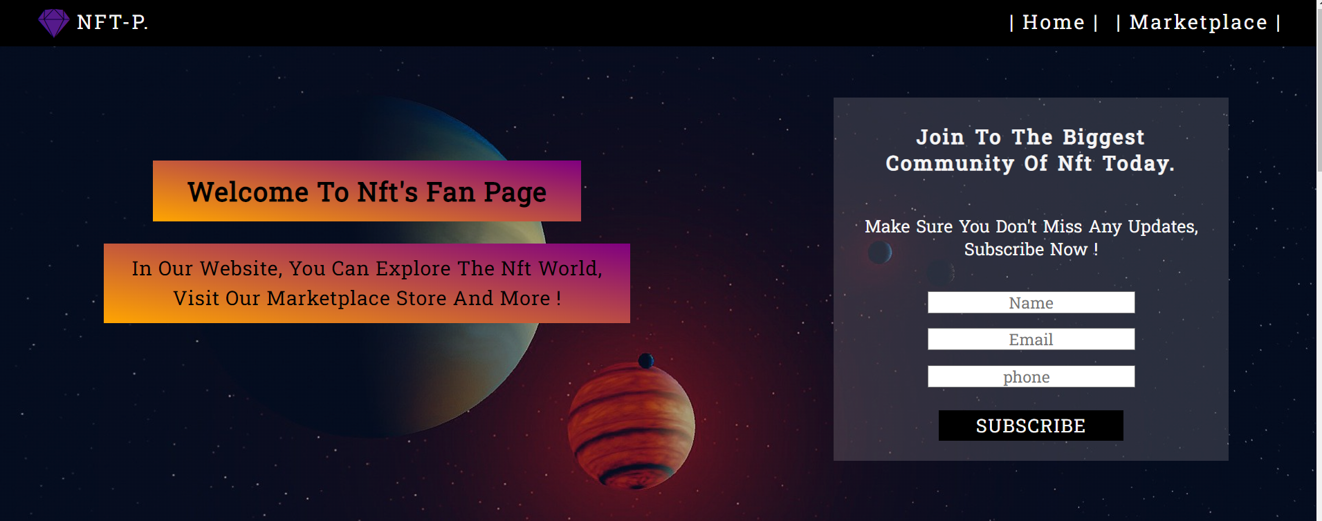 GitHub - FerderEddie/NFT_Fan_Page: Experience a beautifully styled NFT ...