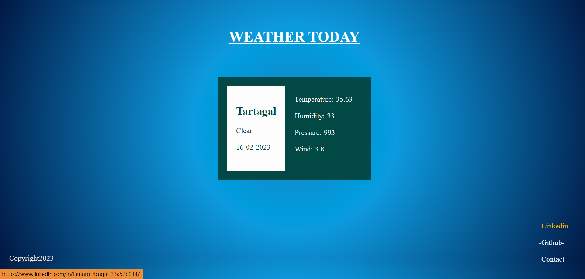 GitHub - Tilau03/WeatherPage: GEOLOCATION