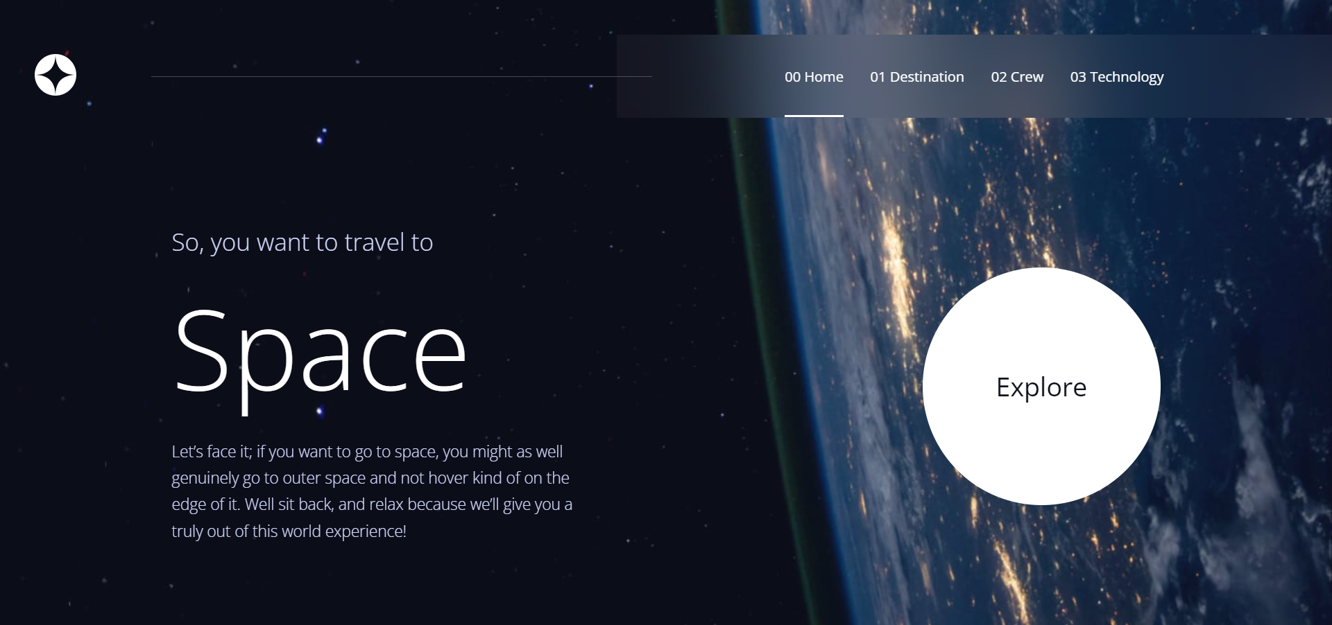 space tourism frontend mentor solution