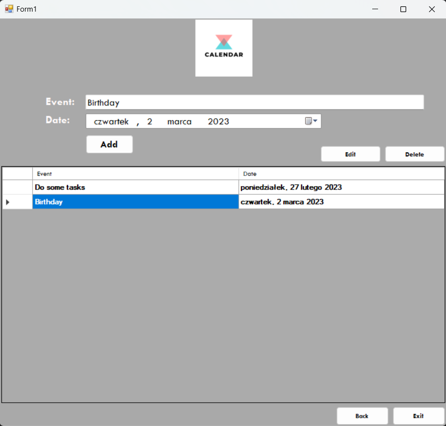 Github Patrykwitk Calendar Todolist Winforms