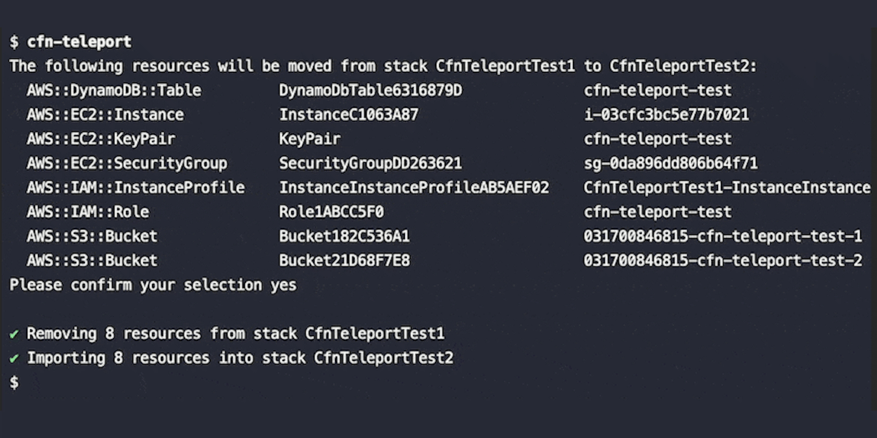 Github udondan cfn teleport a command line tool which can move