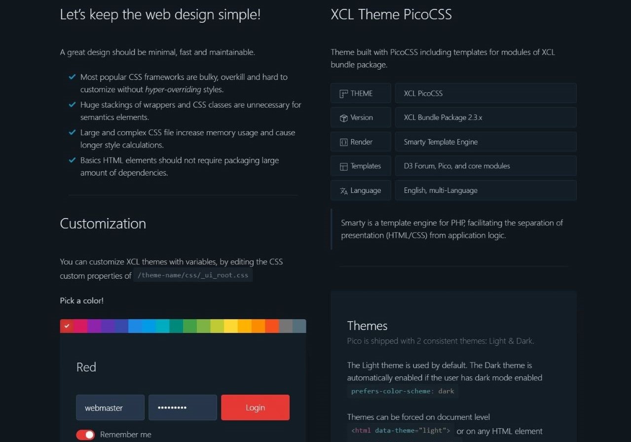 XCL Theme PicoCSS 157