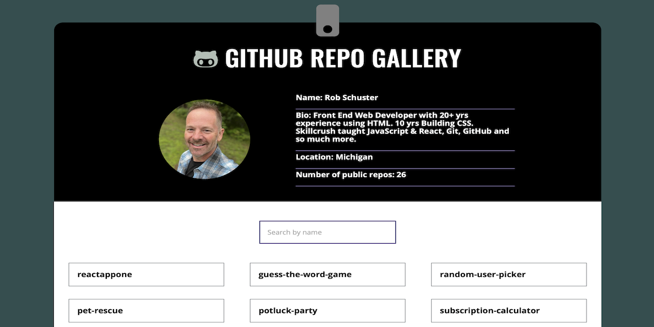 GitHub - RobertSchusterFrontEndWebDeveloper/github-repo-gallery: GitHub ...