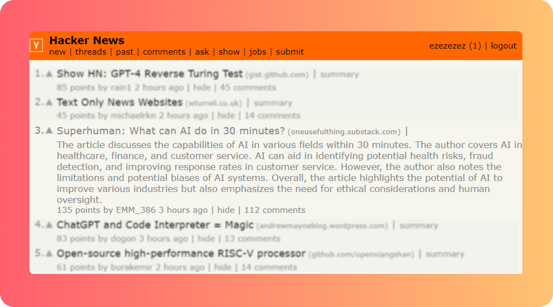 HNsummary