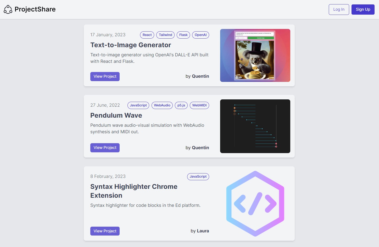 GitHub - quentin-mckay/ProjectShare: AI infused GitHub repo sharing app ...