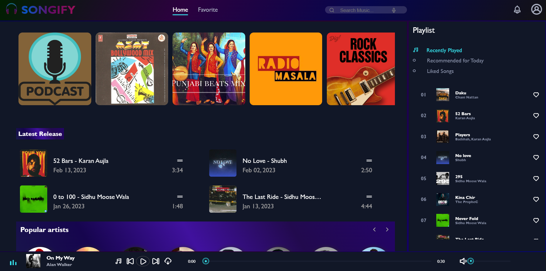 GitHub - AgyapalSingh/songify: Songify is Frontend template for Music ...