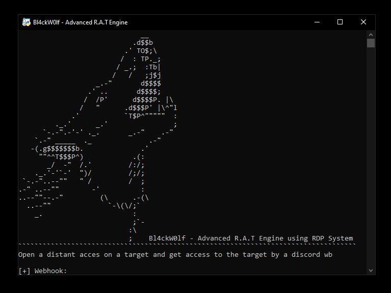 GitHub - Gh0st1GY/Bl4ckW0lf: Advanced R.A.T Engine using RDP System