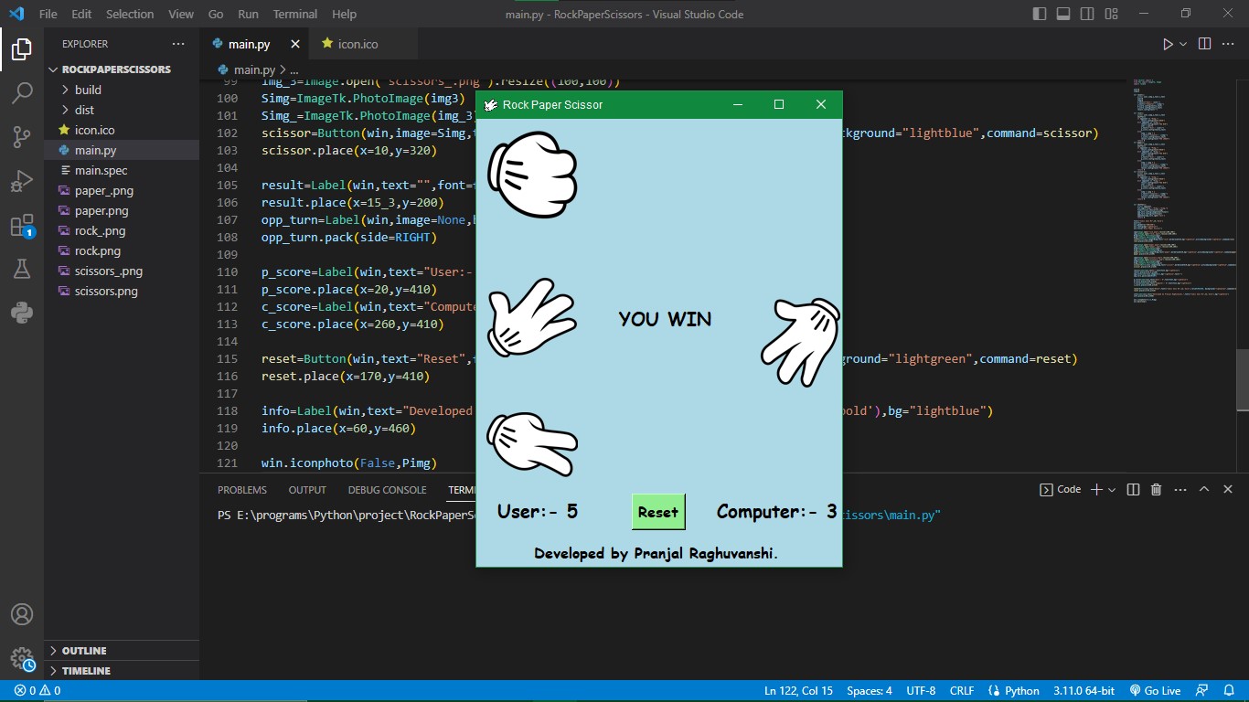GitHub - Pranjal2506/RockPaperScissor_GUI_Python