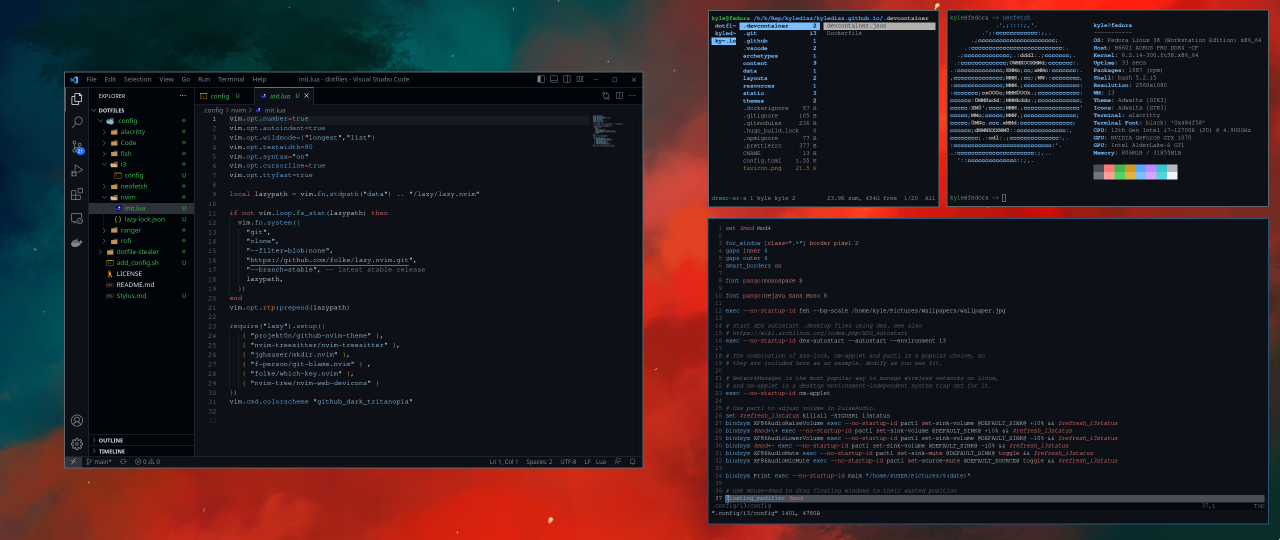 GitHub - kylediaz/dotfiles: Linux rice based on Github's dark theme