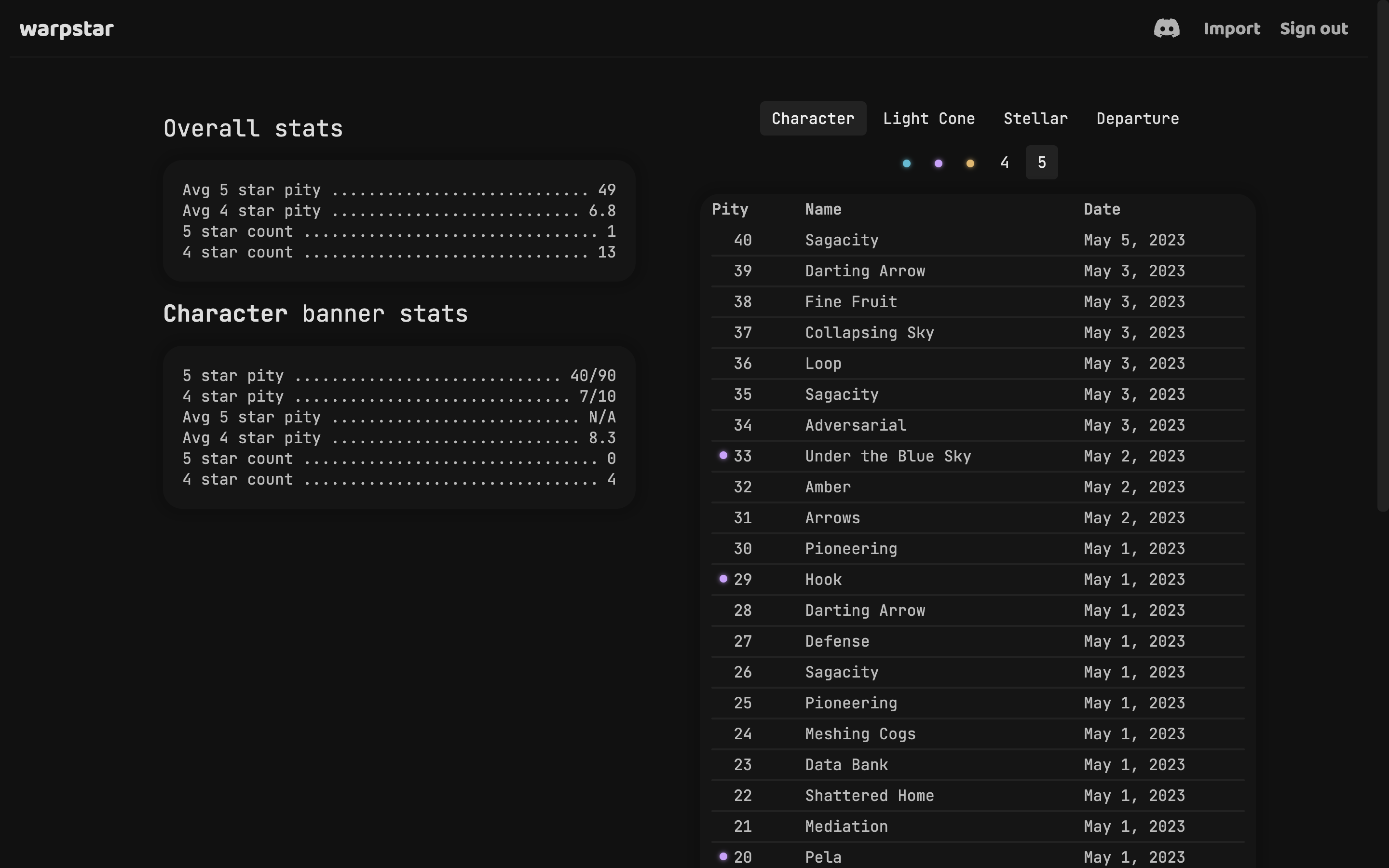 Star Rail Station Warp Tracker! : r/StarRailStation