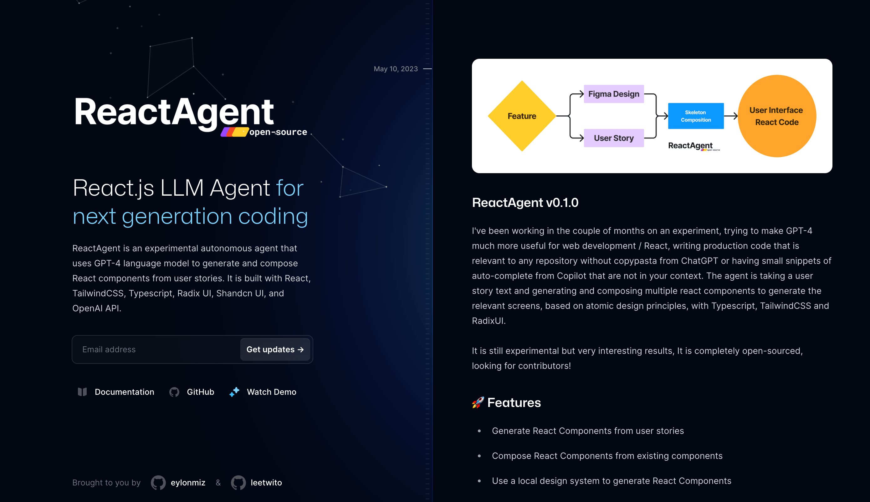 Thumbnail of GitHub - eylonmiz/react-agent: The open-source React.js Autonomous LLM Agent