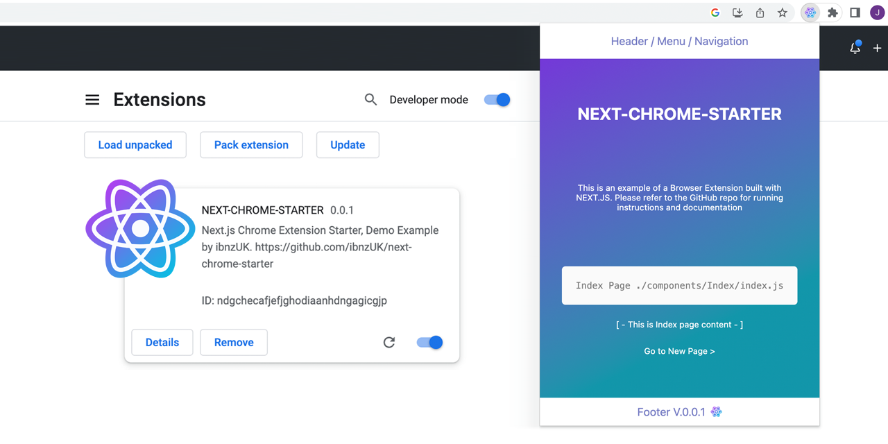 Github Ibnzuknext Chrome Starter Nextjs Chrome Extension Starter Example Application That