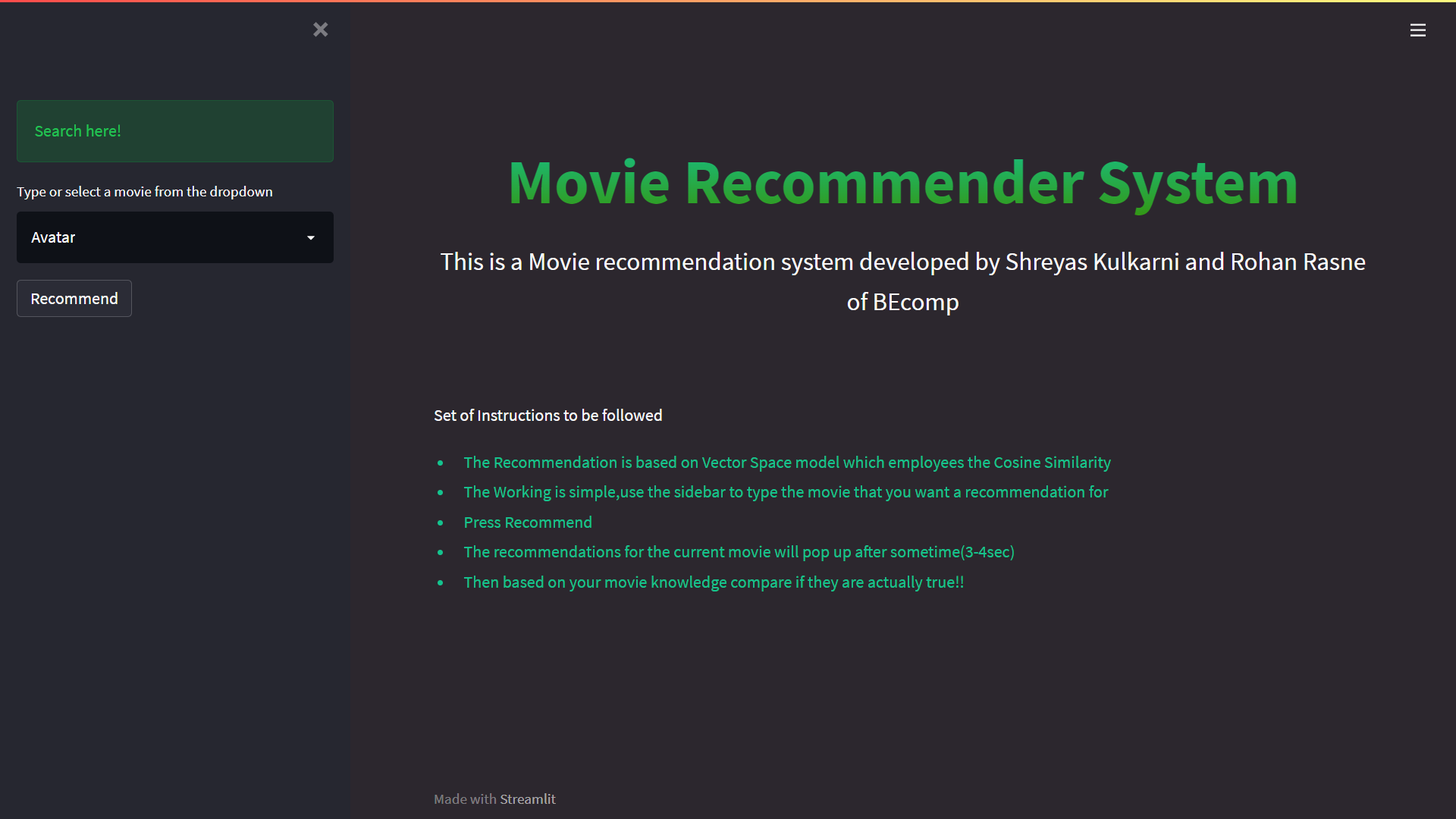 GitHub - SHREYAS290601/Movie-Recommendation