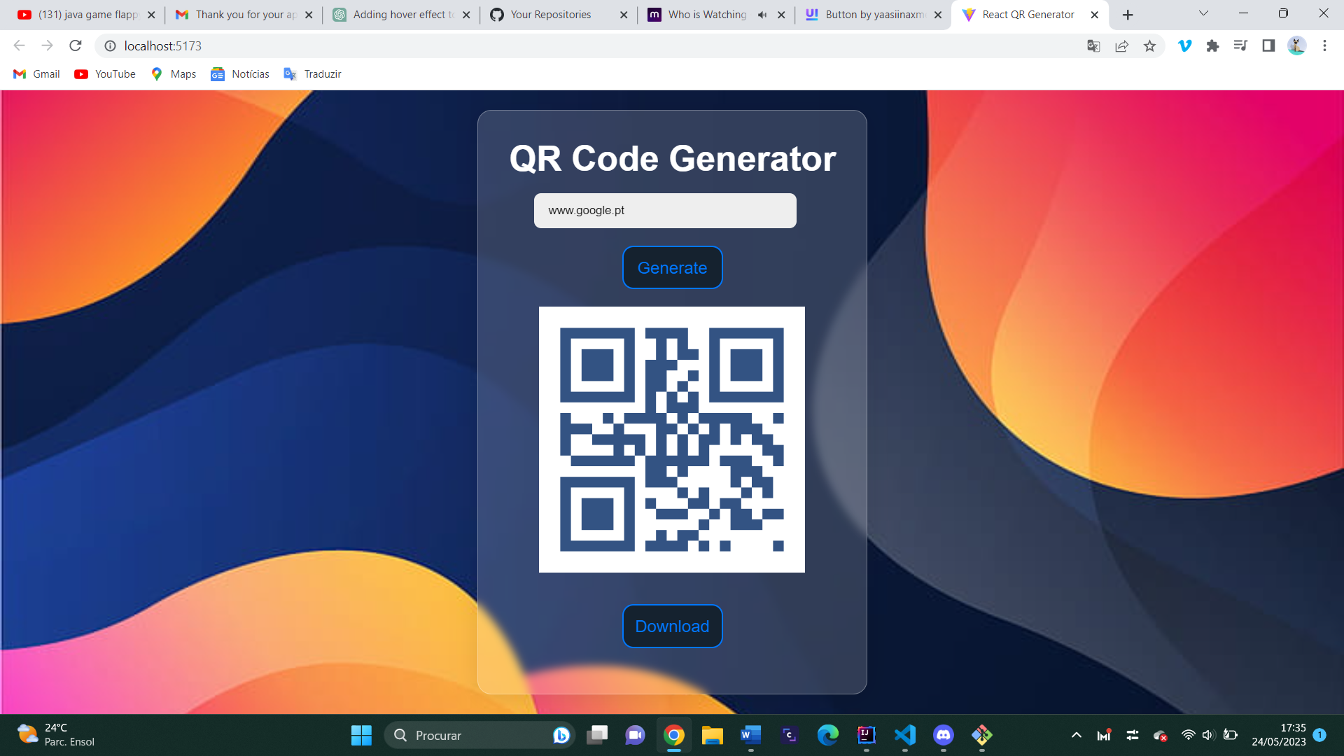 GitHub - SaraFreitas-dev/QRcode_Generator: A QR code generator by url ...