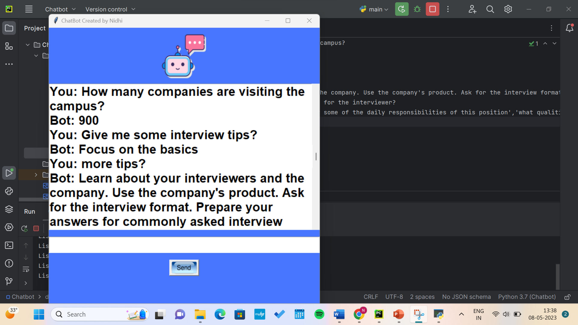 GitHub - Nidhicodes01/PlacementAssistanceChatbot-PyTkinter: The ...