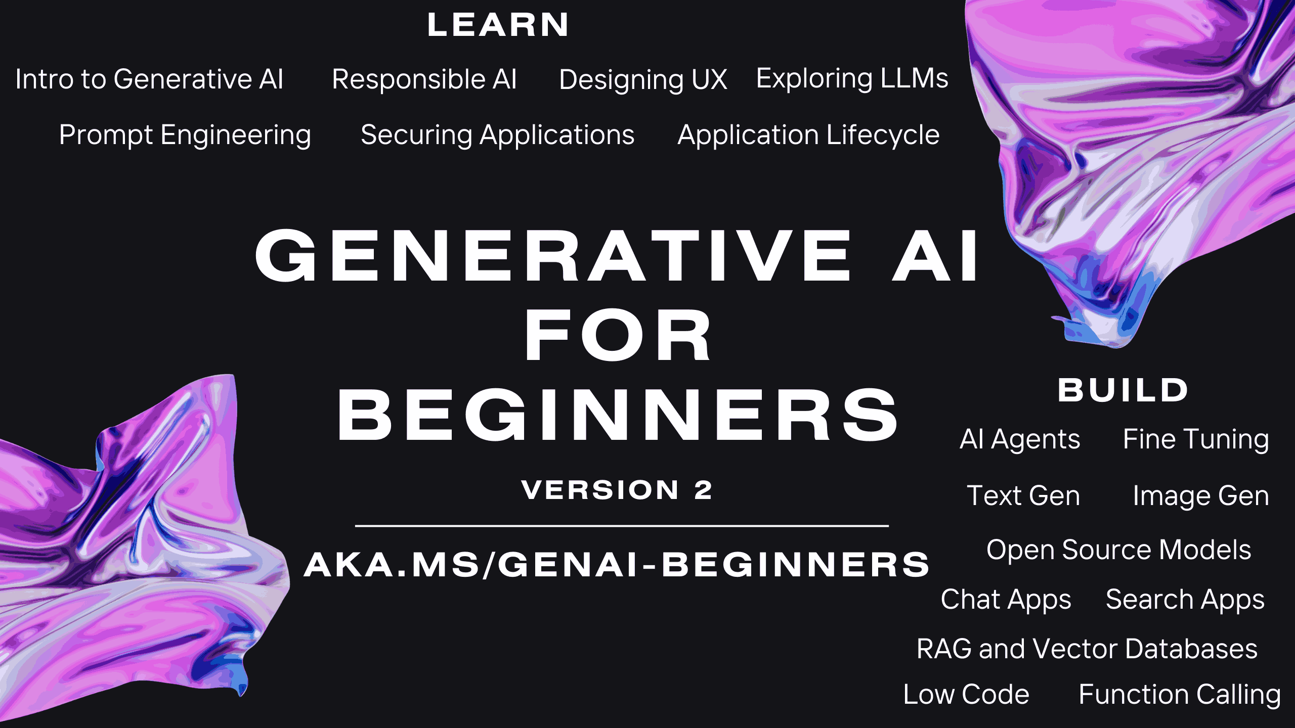 Learn the fundamentals of building Generative AI applications with our 18-lesson comprehensive course by Microsoft Cloud Advocates. Lessons are labele