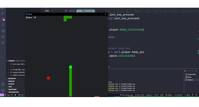 GitHub - rajatdiptabiswas/snake-pygame: :snake: A snake game written in  Python using the Pygame library