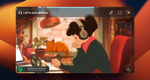 Screenshot of the Lofi player