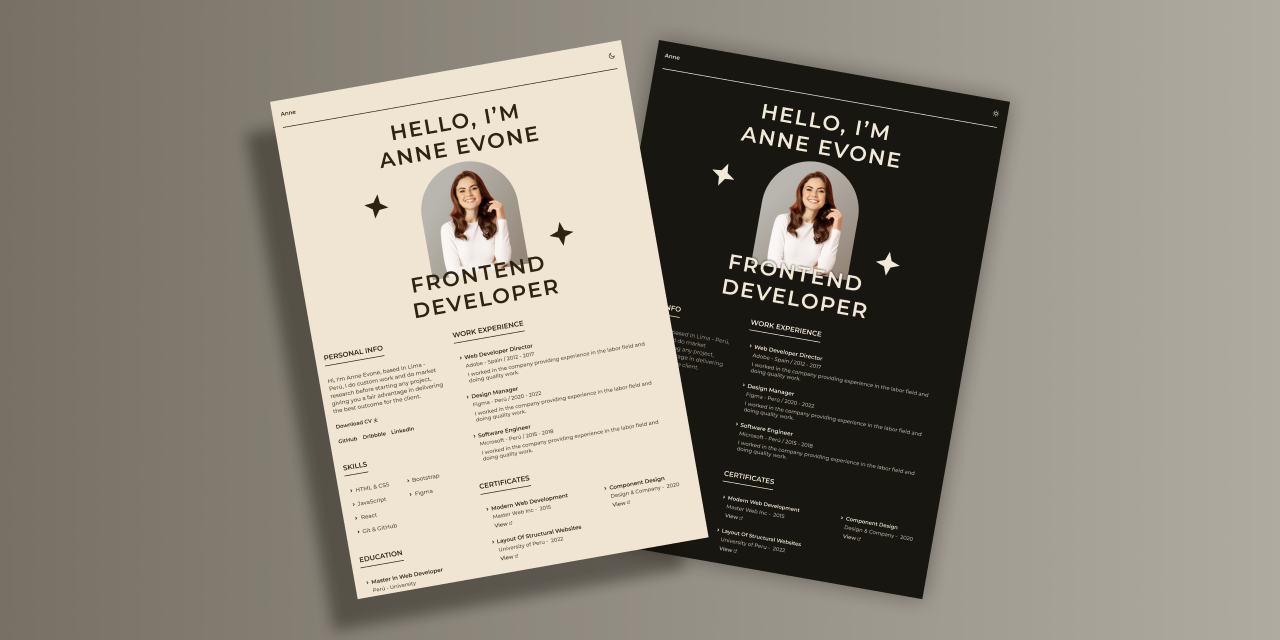 responsive-resume-cv-anne: A CSS repository from bedimcode - bedimcode