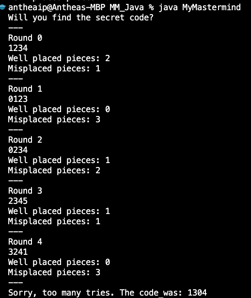 GitHub - aip956/OOP_Java_Mastermind: Java version of Mastermind with ...